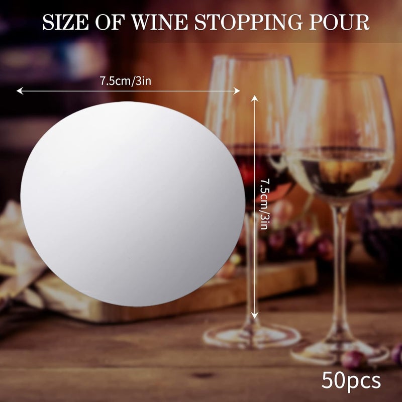 Skyley 120 Pieces Silver Wine Pourer Liquor Stopping Pouring Discs Aluminum Foil Wine Whisky Pourer Thin Reusable Spout Disks for Beverage Beer Liquid Dispenser Bar Party Gift - Image 2
